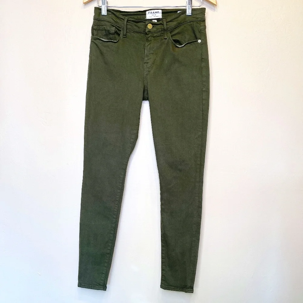 FRAME | Le Skinny De Jeanne Mid Rise Designer Jeans Jeggings Stretchy Pants - Picture 2 of 13